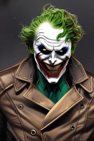 Ghost Rider Joker Fusion Portrait in Hyperdetailed Style