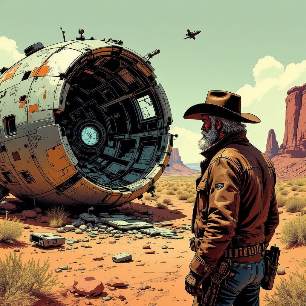 Prospector Finds Spaceship in the Wild West