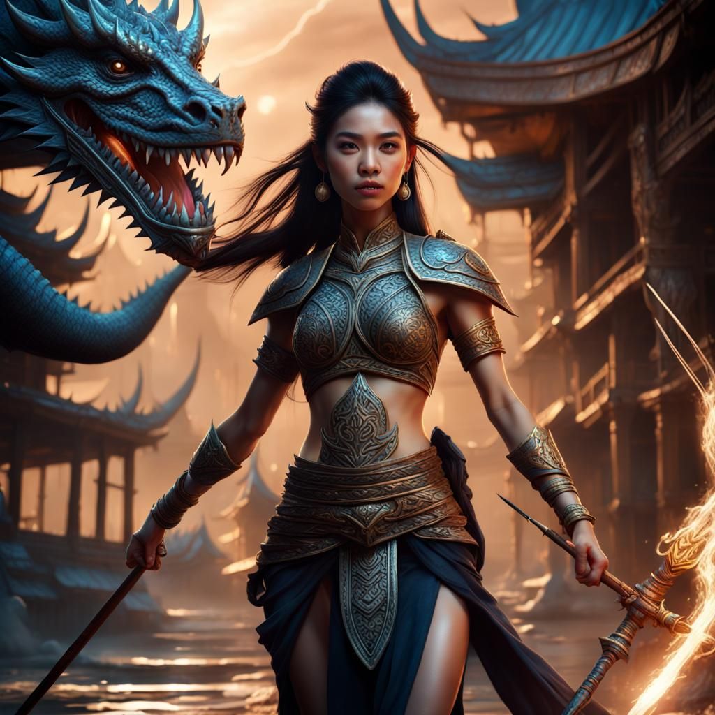 Thai Woman Victorious After Dragon Slaying