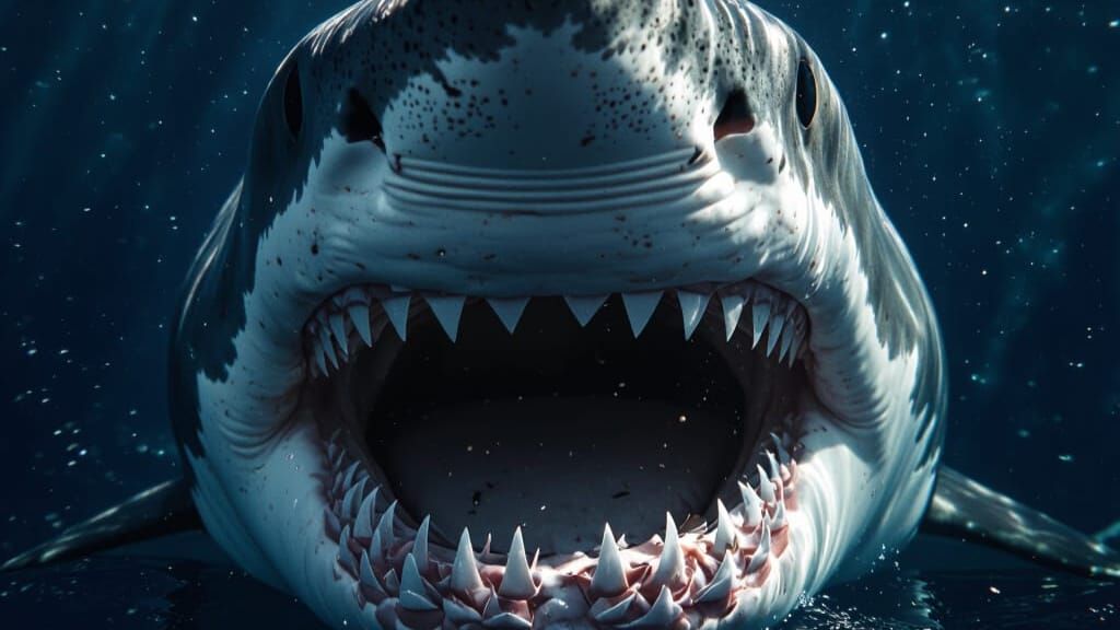 Great White Shark Teeth Macro Photo