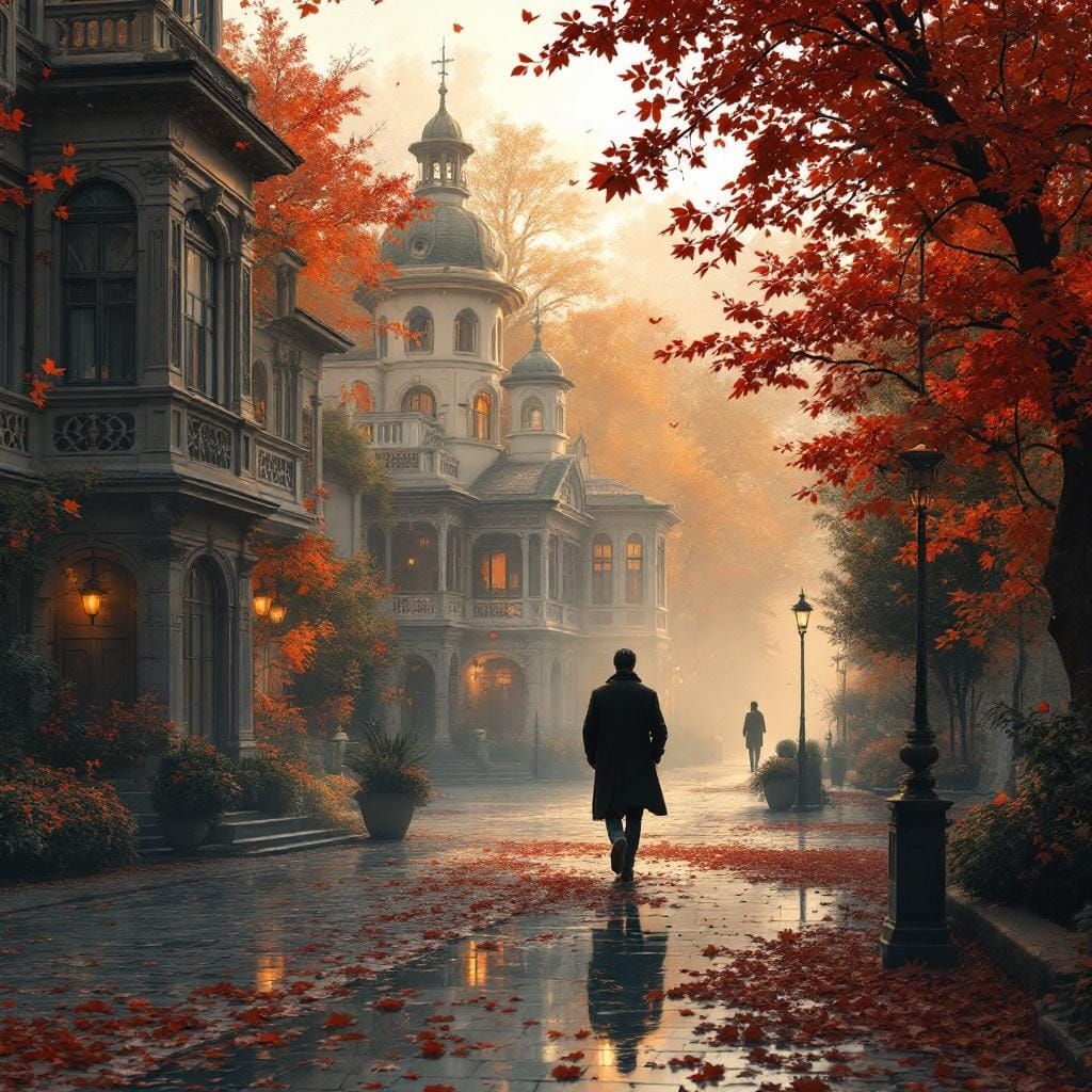 Cozy Street Scene in Belle Epoque Style