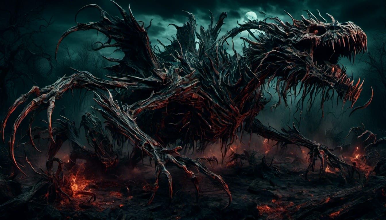 Colorful Nightmare Dragon in Fantastical Style