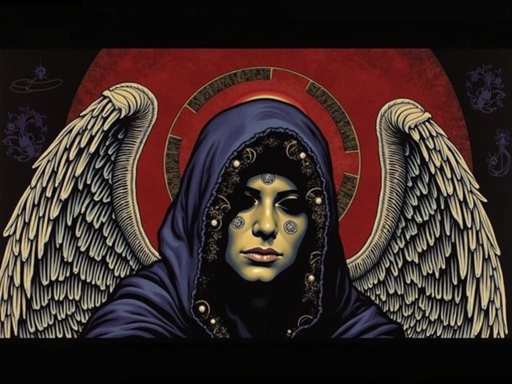 Mystical Being in Cyberpunk Futurism Style