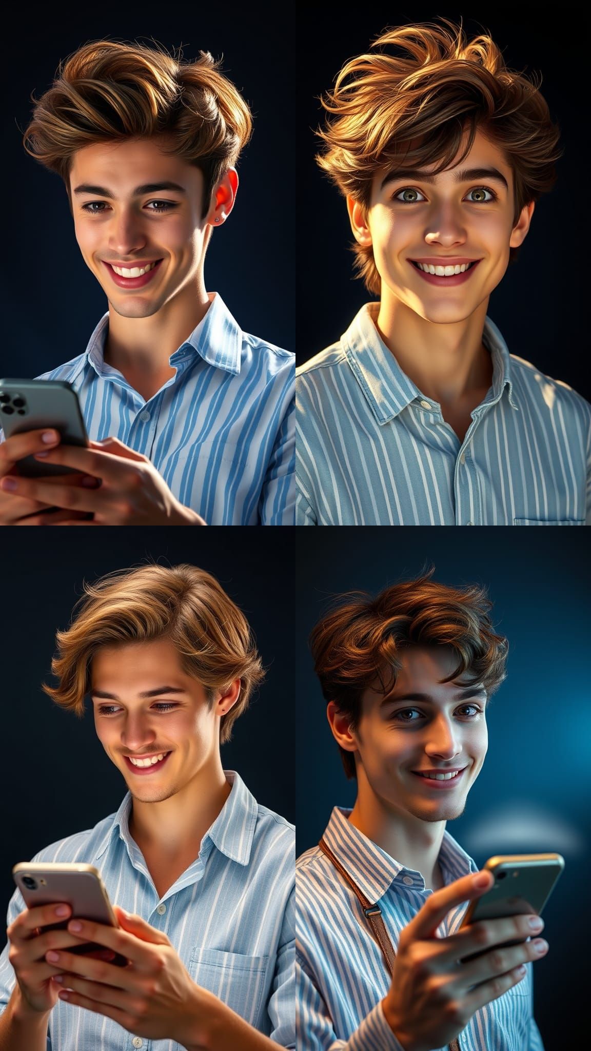 Man Reacts to Phone in Digital Illustration