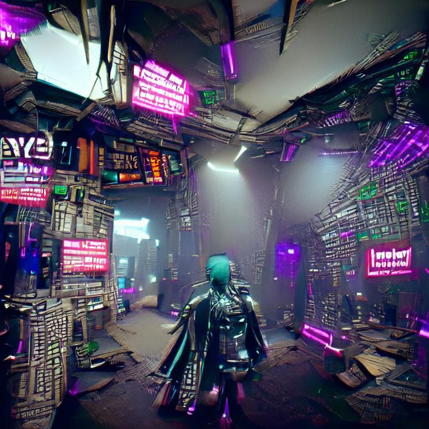 Cyberpunk Cityscape in Metaverse Style