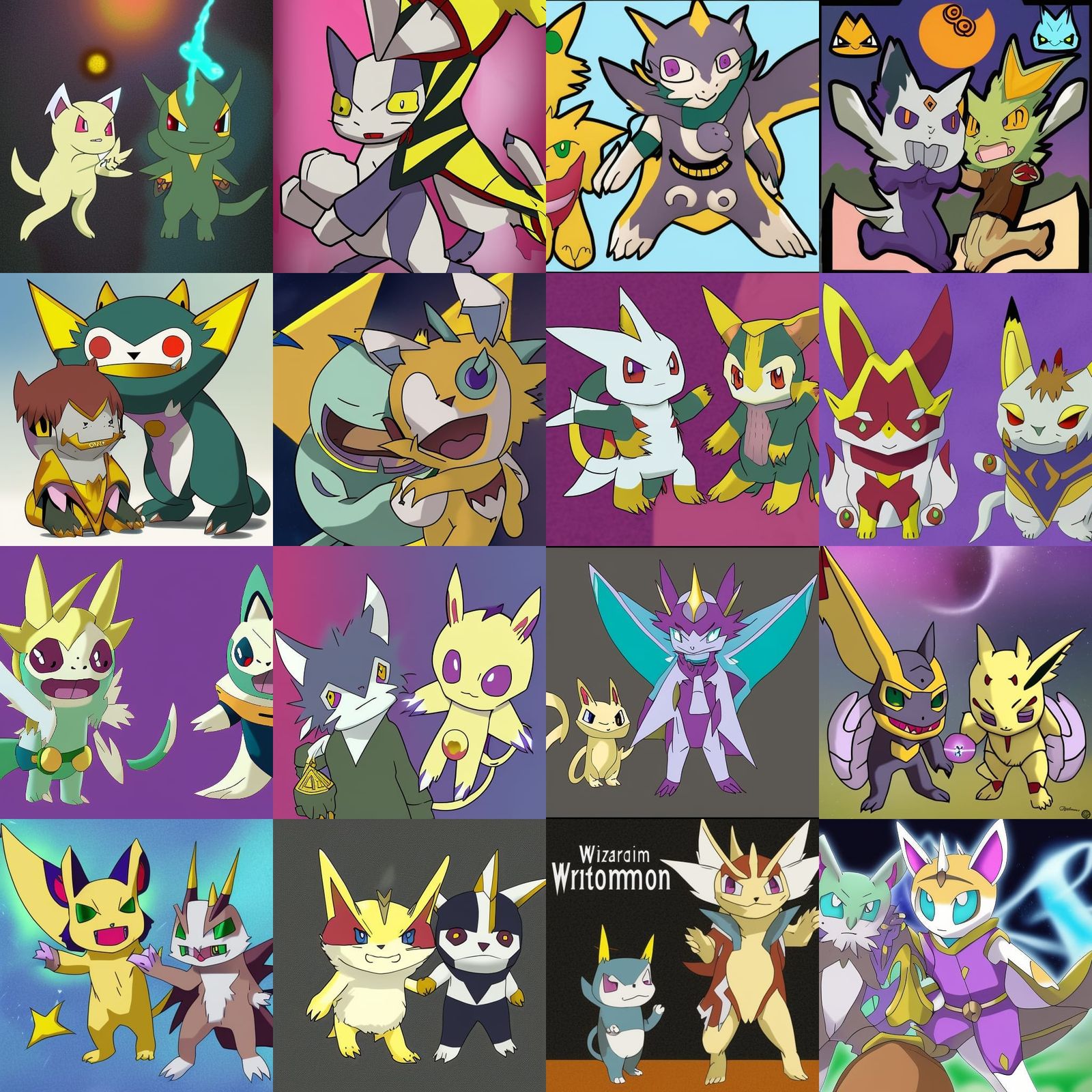 Wizardmon and Gatomon