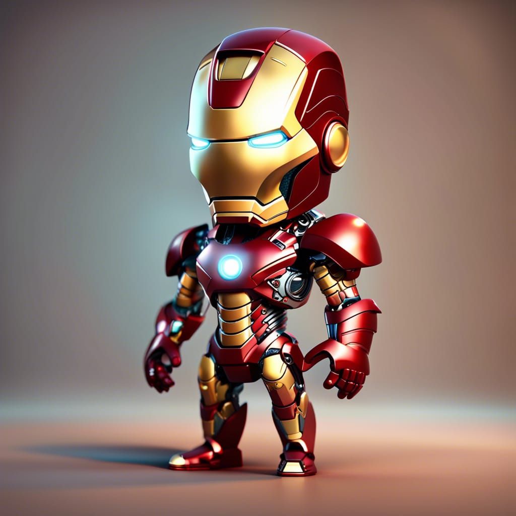 Iron Man Caricature in 3D Rendering