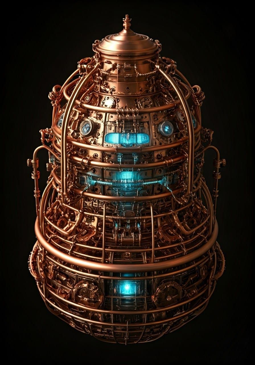 Bronze Steampunk Gears in Technosphere Arrangement