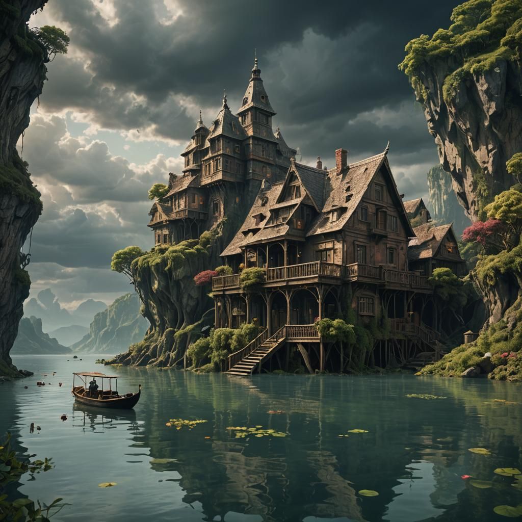 House on Water: Epic Digital Matte Painting