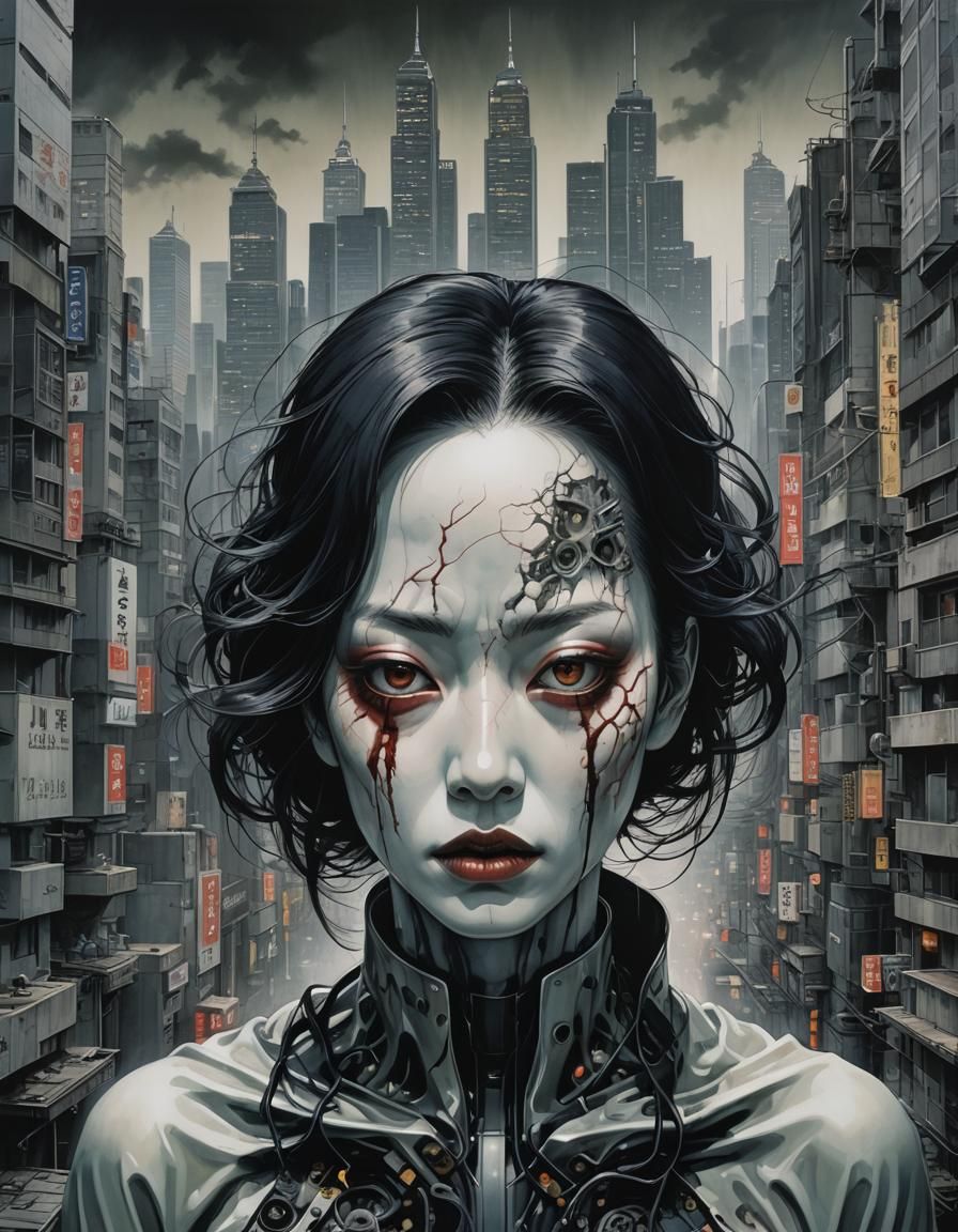 Sci-Fi Portrait of a Grotesque Beauty