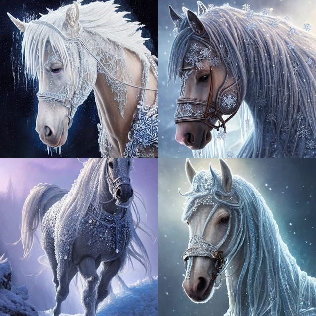 Frozen Majesty: An Ice Sculpture Horse