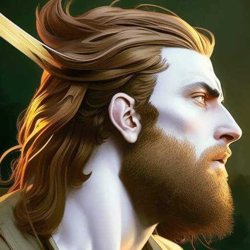 Detailed Satyr Druid Portrait in Digital Art Style