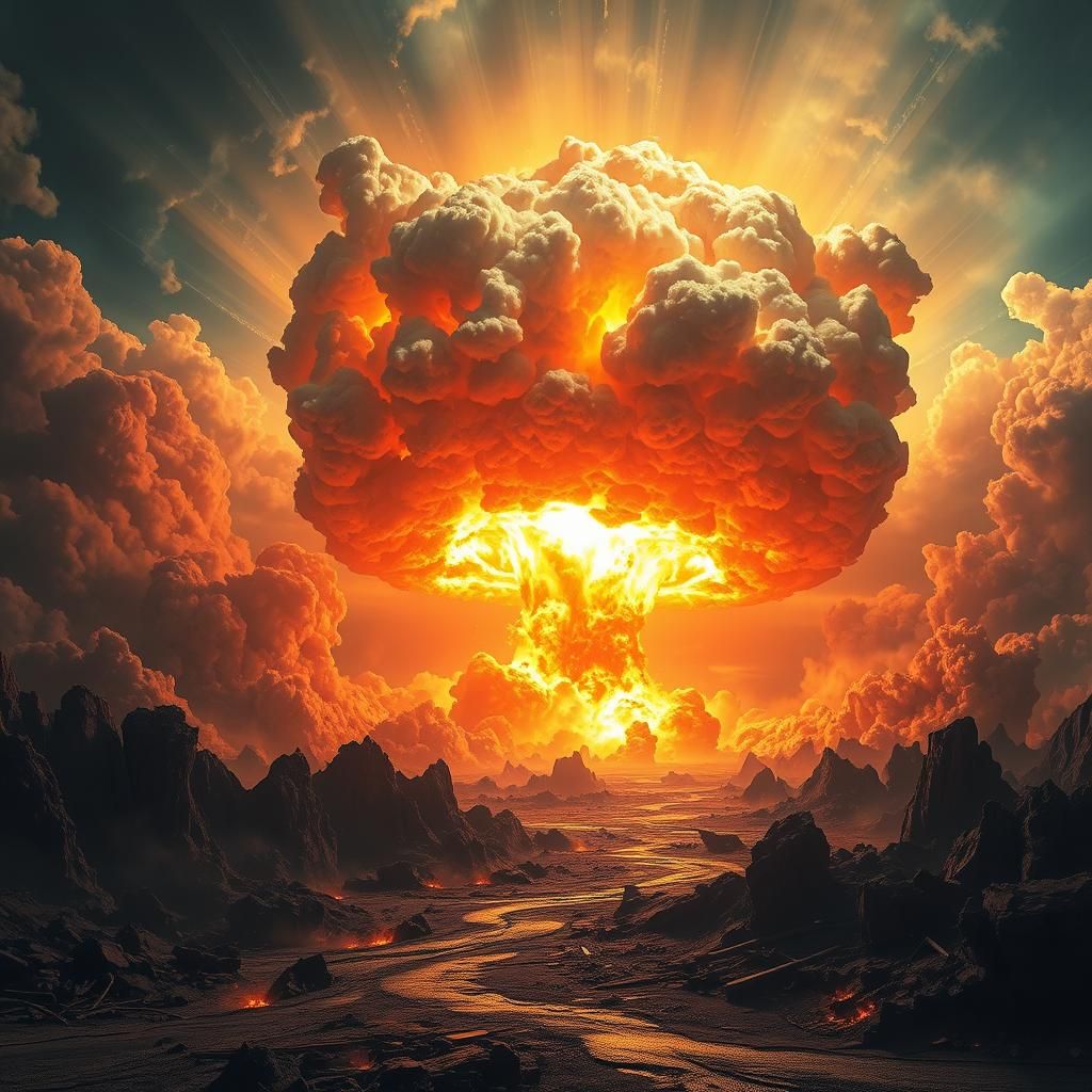 Cataclysmic Nuclear Explosion in Digital Matte Painting