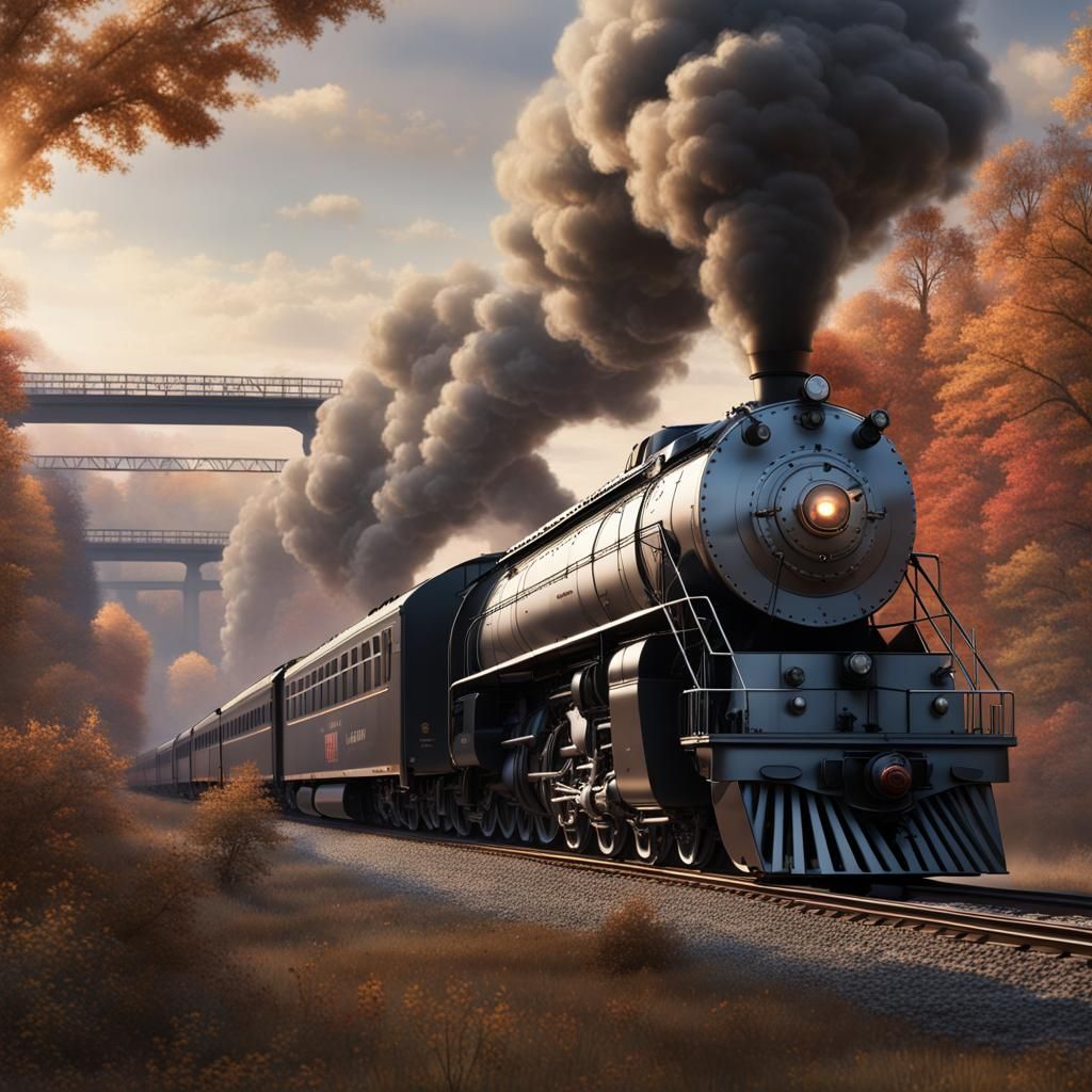 Amtrak's Pere Marquette Train: Detailed Matte Painting