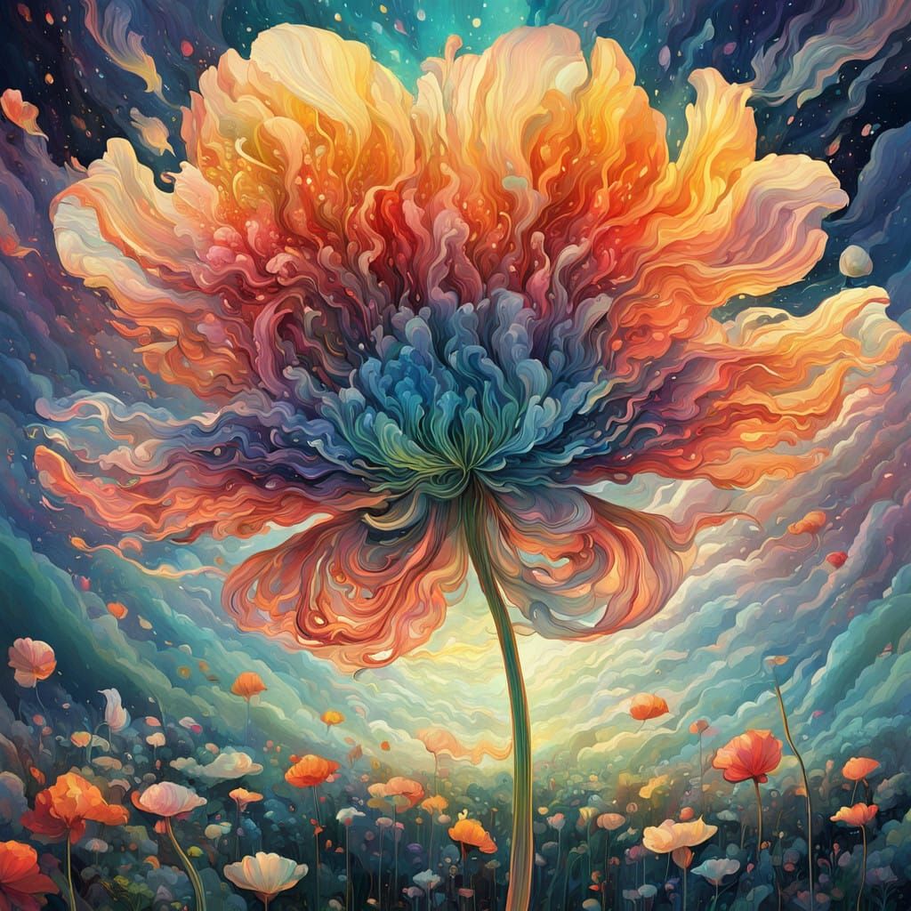 Whimsical Cloud-Born Windflower Blooms in a Kaleidoscope of ...