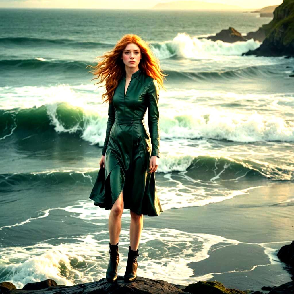 The Enchanting Irish Coast Siren in Emerald Leather