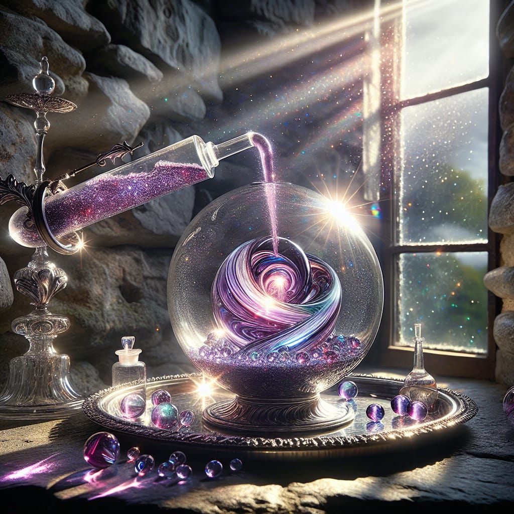 Crystal Glass Plum Prismatic Sunlight Masterpiece