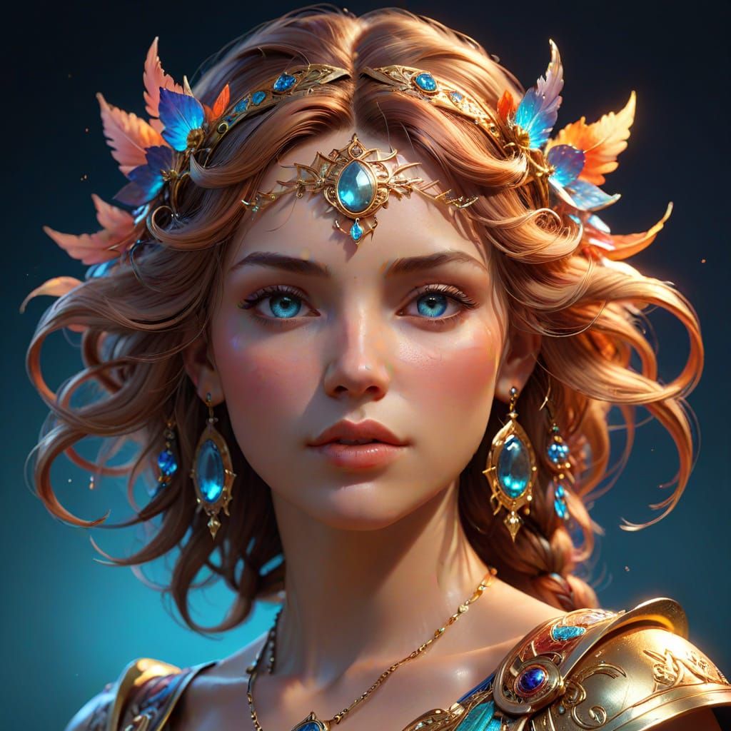 Freya Portrait in Art Nouveau Style