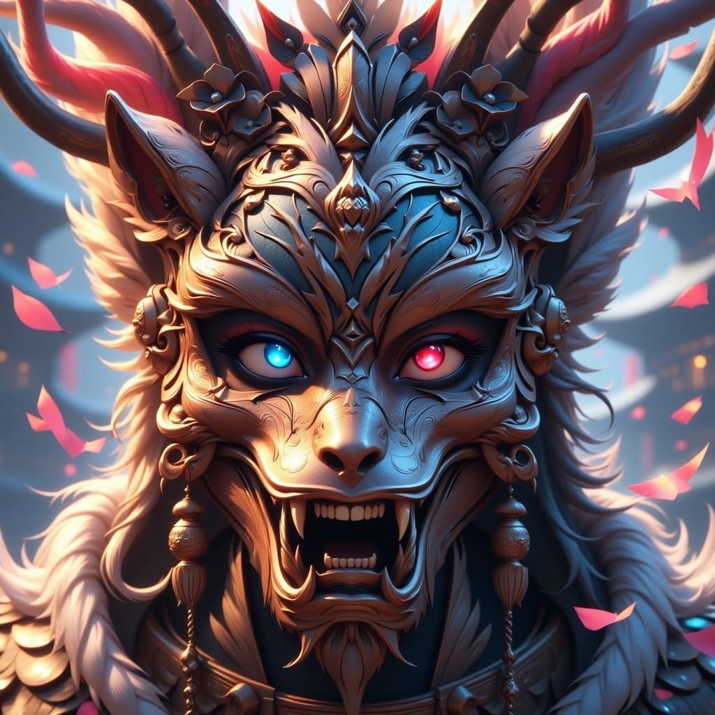 Mysterious Masked Figure in 3D Anime Art