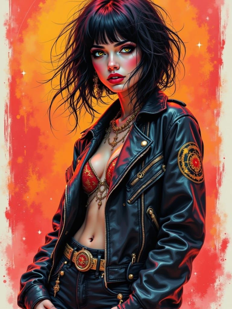 Cyberpunk Skater Girl in Neon Lights