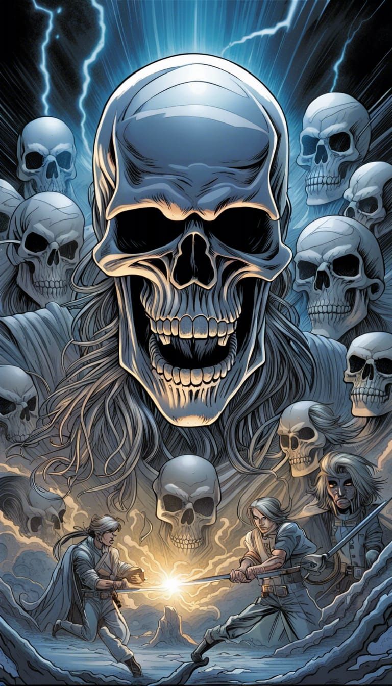 Grey Skull Comic Book Art