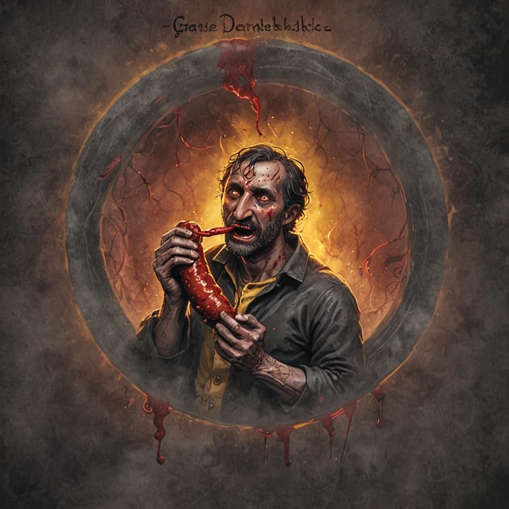 Bloody Sausage: Dark Fantasy Digital Illustration