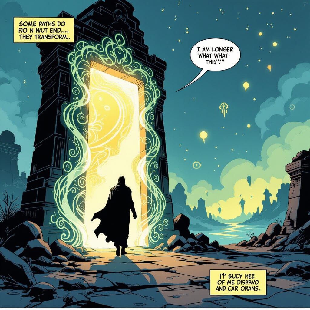 Surreal Comic Page: Prophet Enters Light Doorway