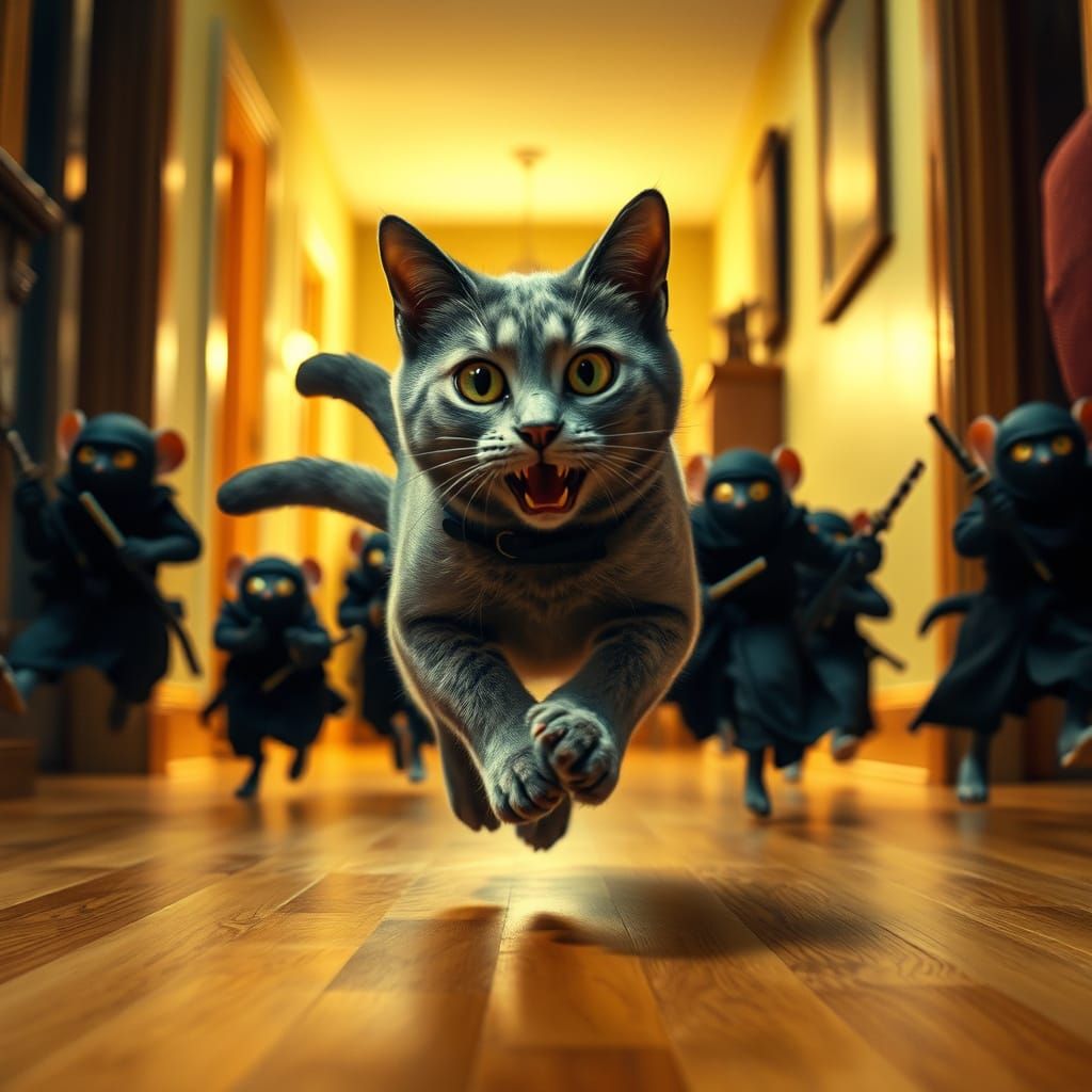 Hyper-Realistic Live-Action Tom and Jerry Chase Scene