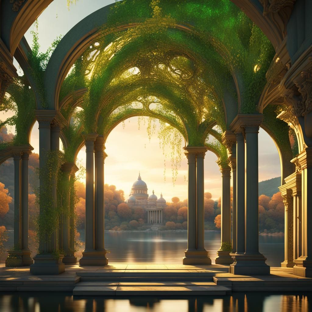 Abstract Architecture with Twisting Branches and Arches