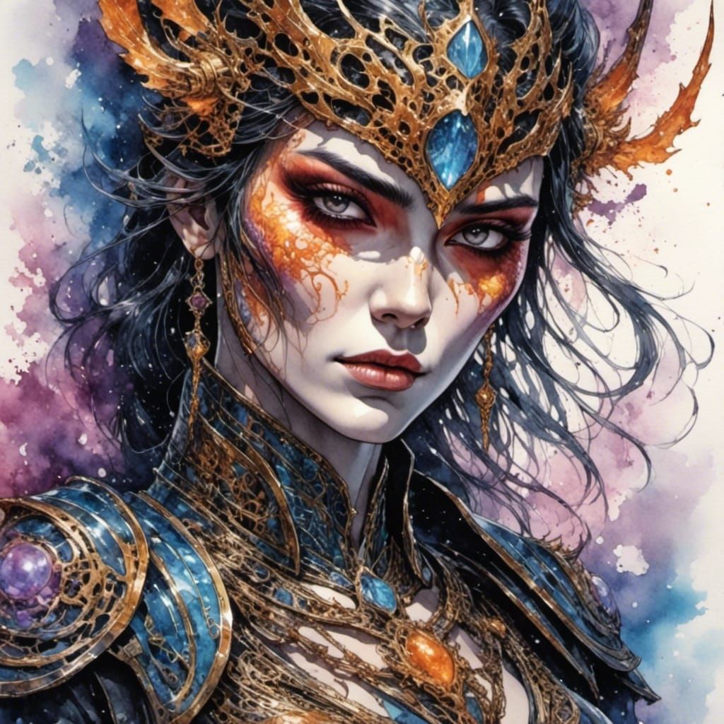 Inhuman Asian Android in Futuristic Style