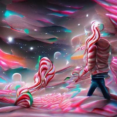 Candy Cane Lane: Cosmic Astral Illustration