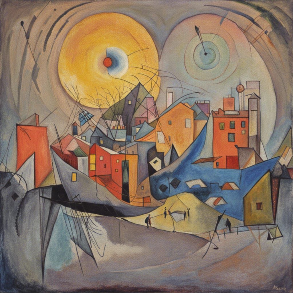 Abstract Geometric Composition in Kandinsky Style