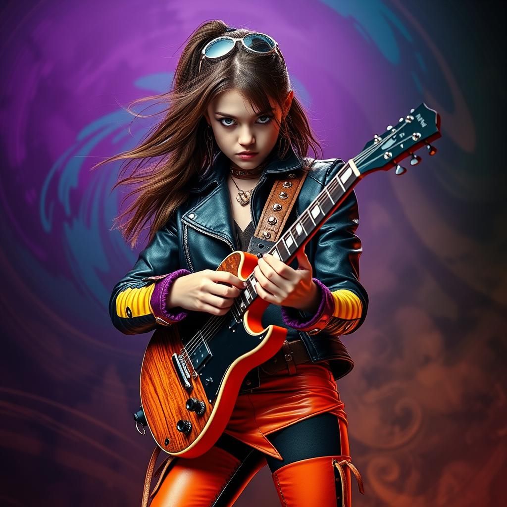 Rocker Girl in Edgy Fashion, Cinematic HDR Portrait