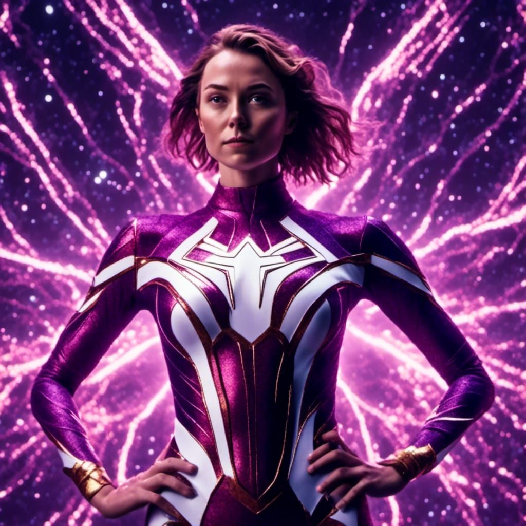 Dark Magic Superhero in Galactic Night