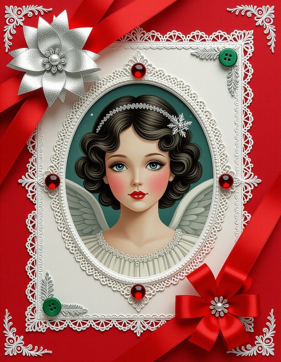 Christmas Angel on Scrapbook Paper in 3D