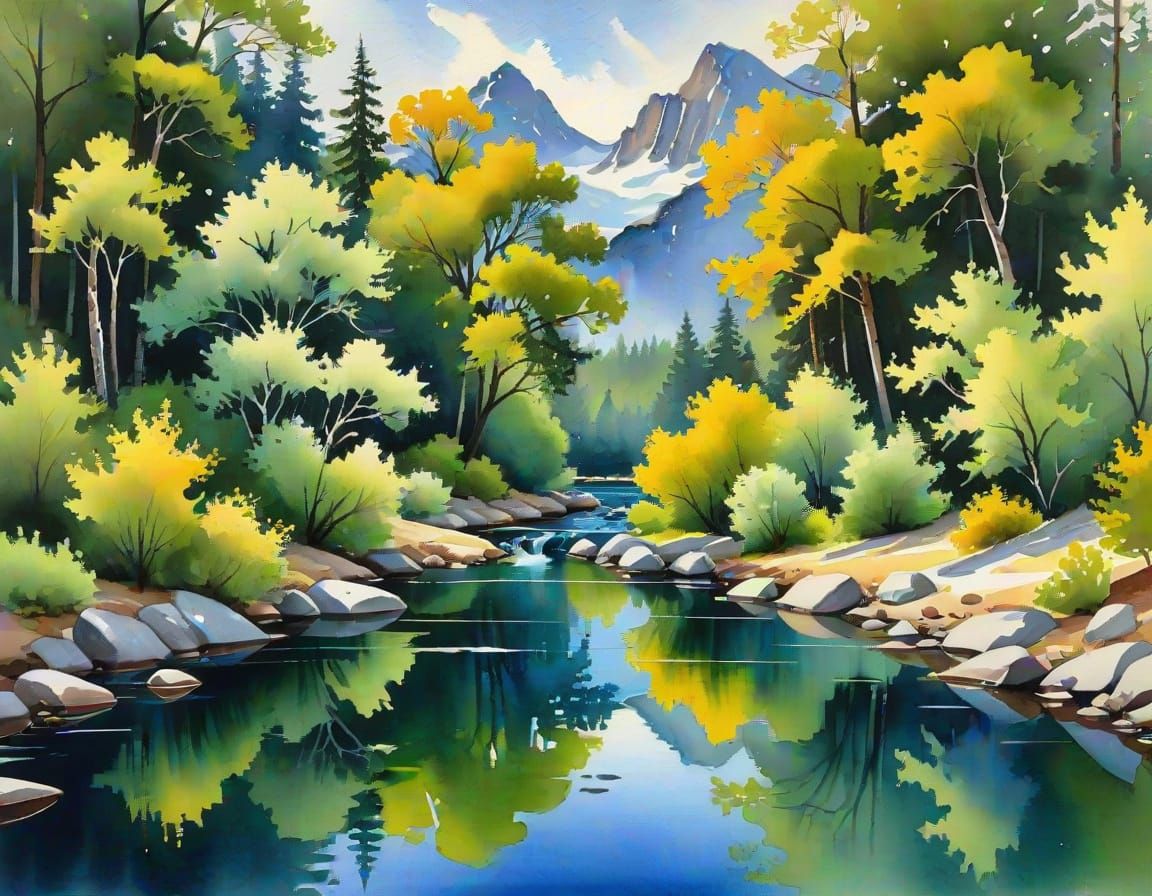 Detailed Gouache Water Color Nature Study