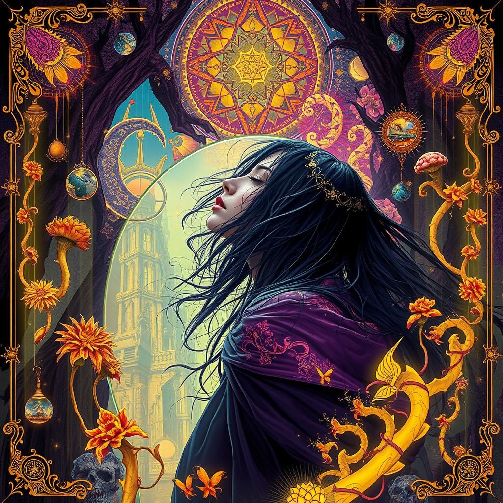 Surreal Album Art in Dark Fantasy Style