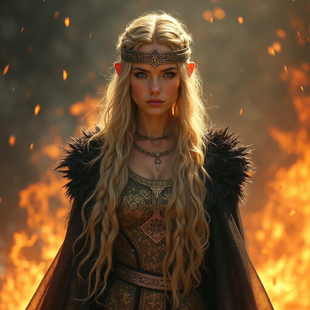 Viking Goddess Gullveig Reborn in Fire