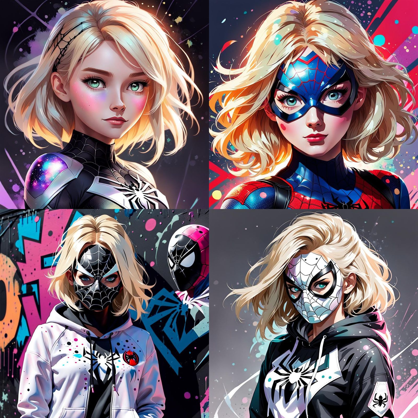 Teenage Spidersona with Pastel Paint Splatters