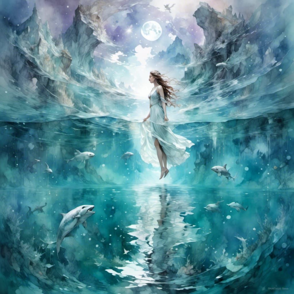 Selene: Ethereal Moon Goddess in Digital Art