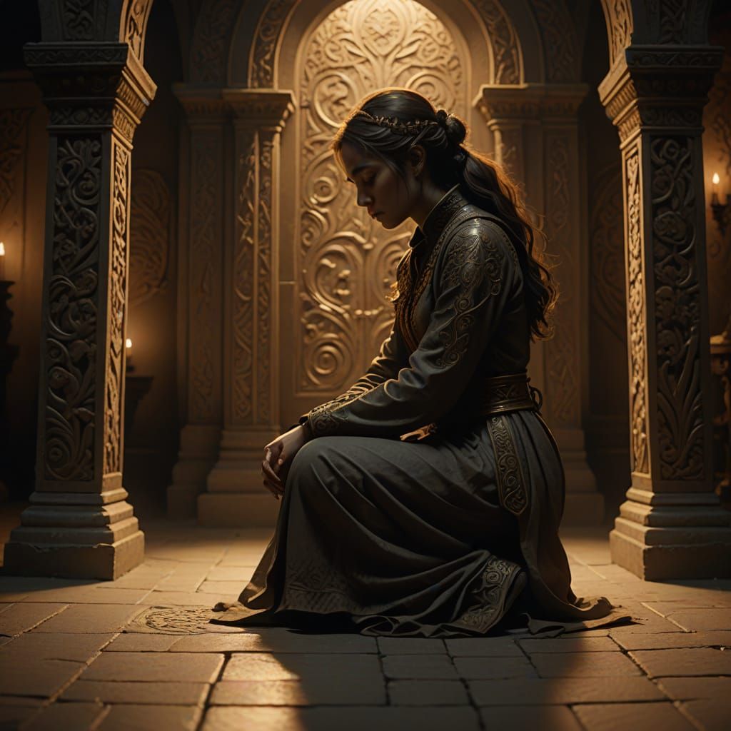 Sorrowful Devotion in a Golden Glow