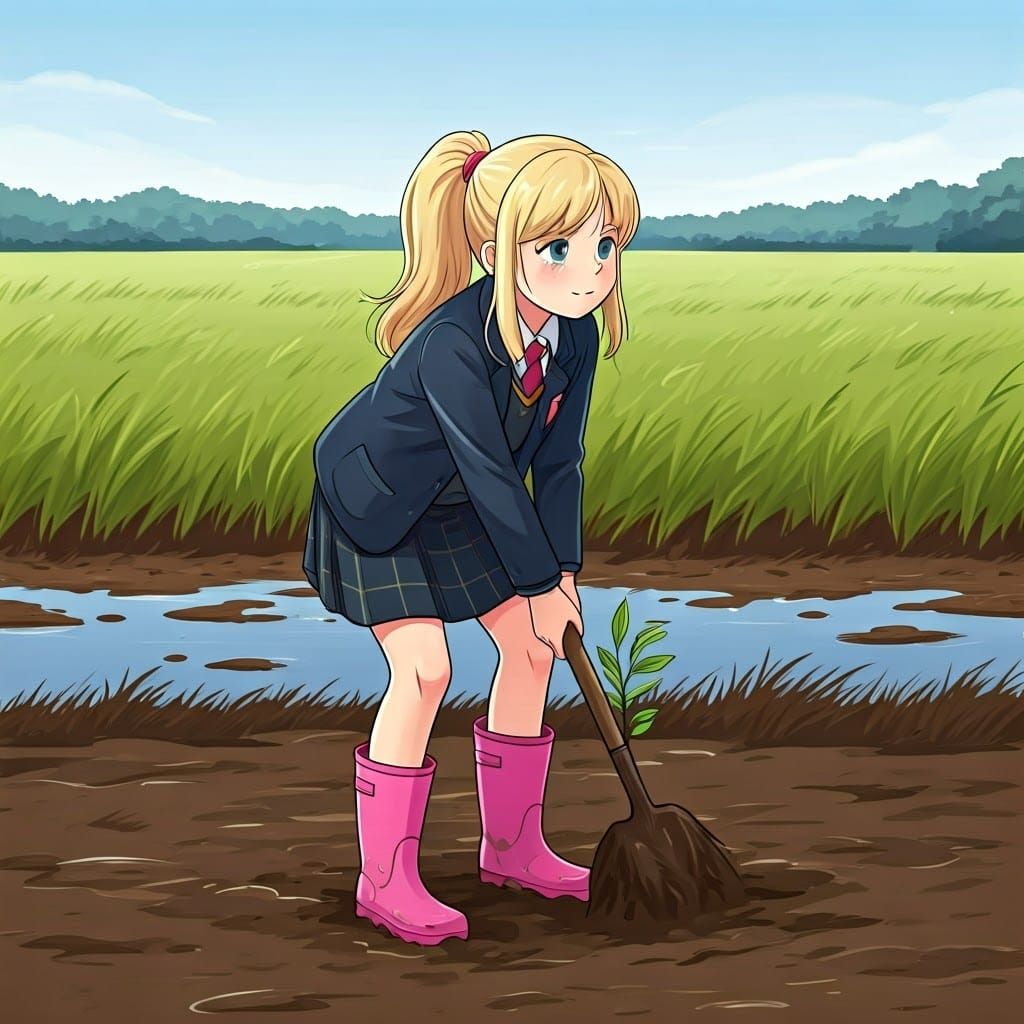 Charlene Miller Planting Trees at School