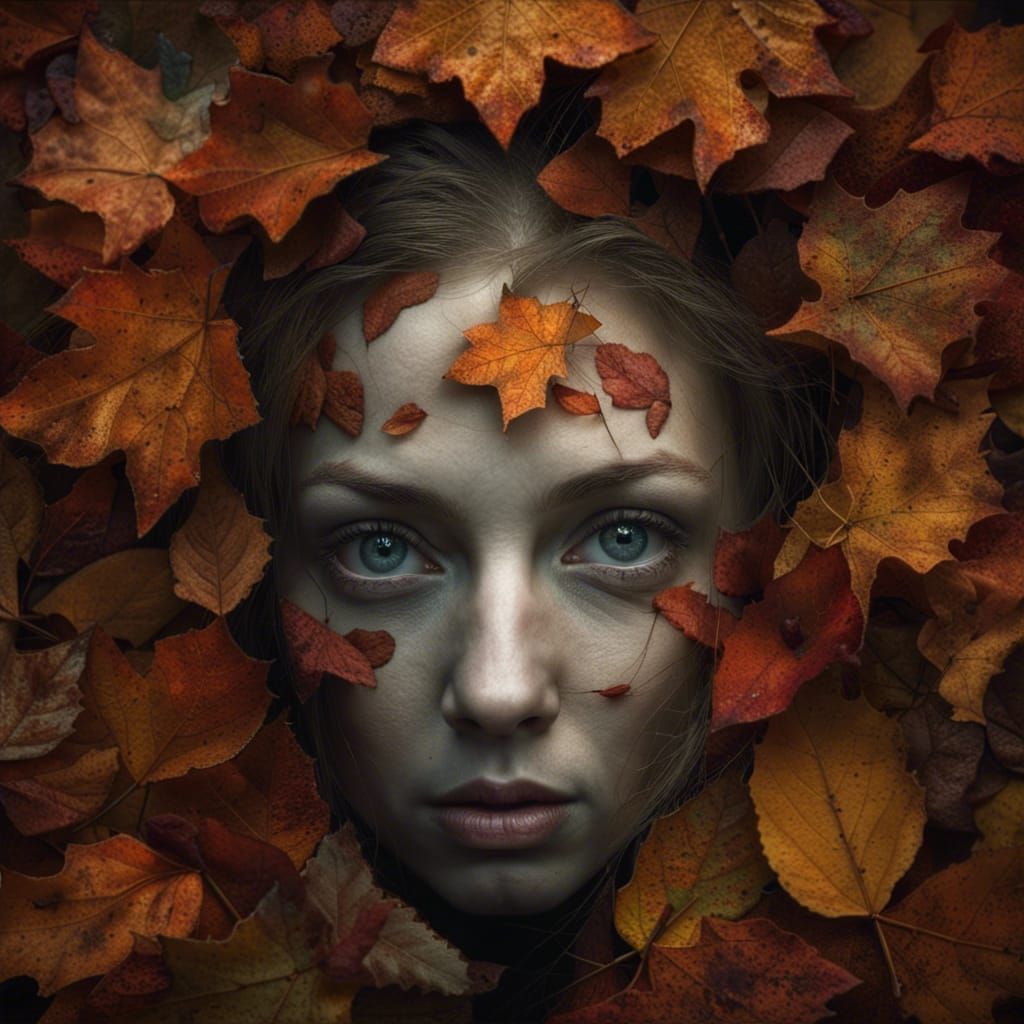 Autumn Woman Portrait in Hyperrealistic Style
