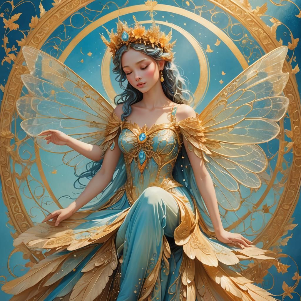 Ethereal Fairy Queen with Radiant Glow: 3D Render