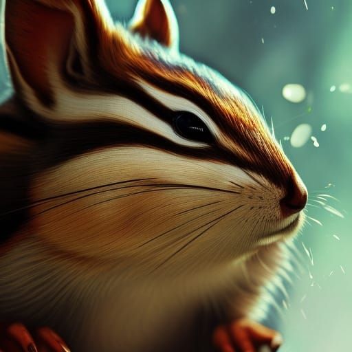 Hyperdetailed Chipmunk Portrait in Digital Art Style