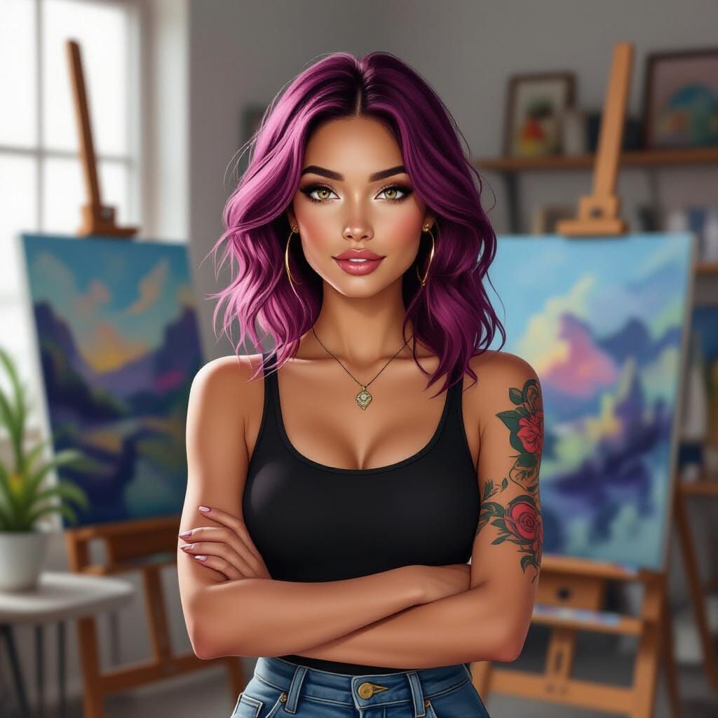 Artist in Studio Digital Painting