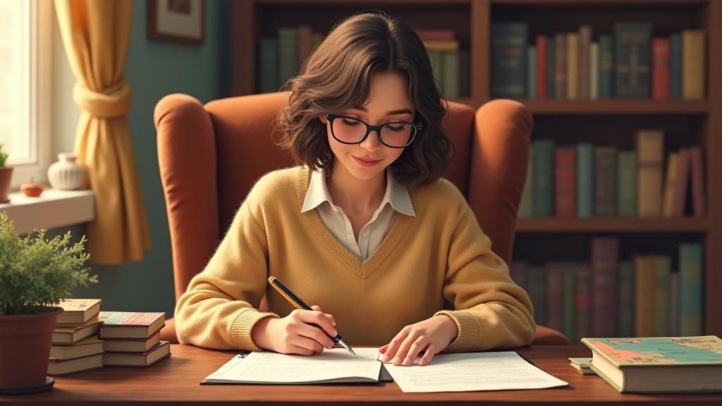 Person Reviews Tax Credit Application in Warm Home