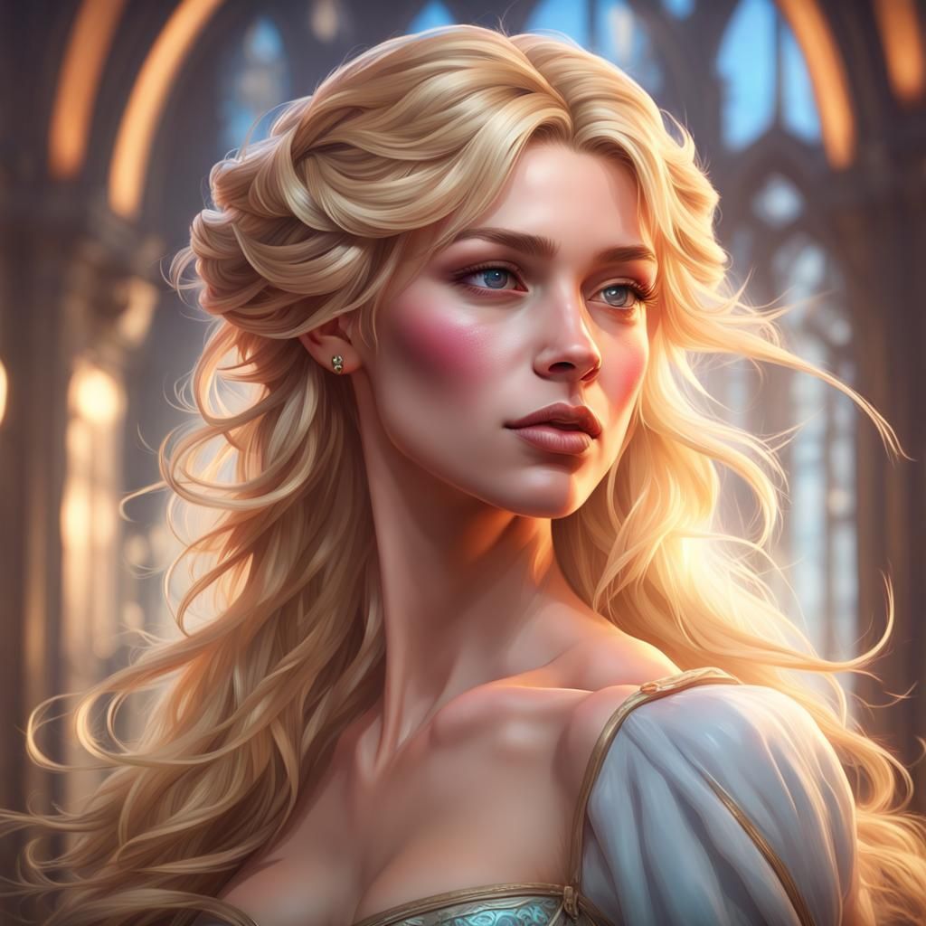 Stunning Princess Portrait in Art Nouveau Style