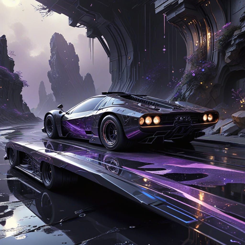 Galactic Zentangle in Dark, Shimmering Grays