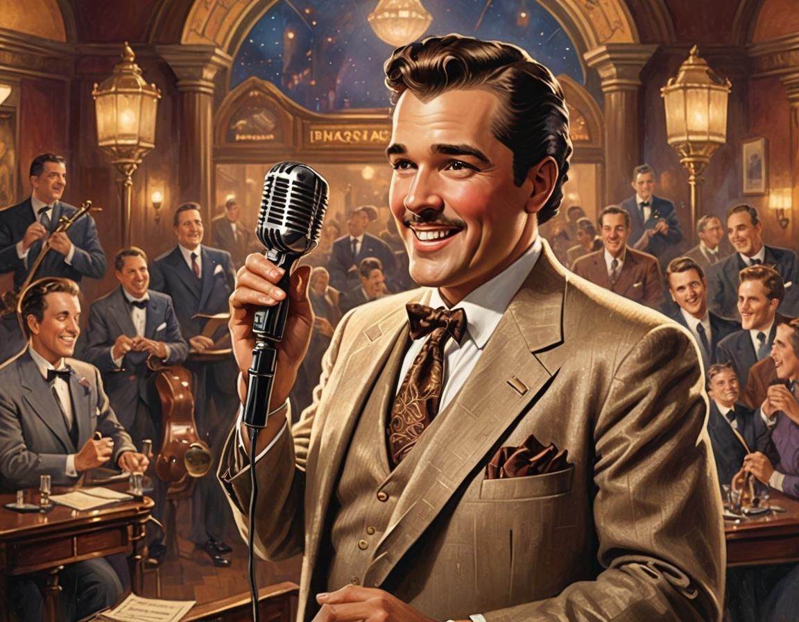 Crooner in Jazz Club: Art Deco Poster Art